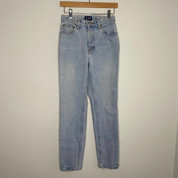 Gap Vintage Light Wash Distressed 90s Jeans Straight - Picture 2 of 8